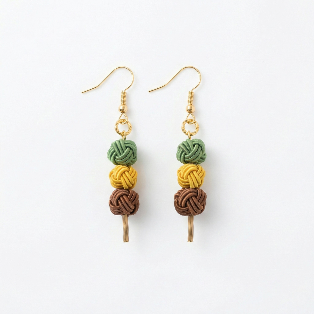 "Odango" (Tri-color Dumpling) Earrings