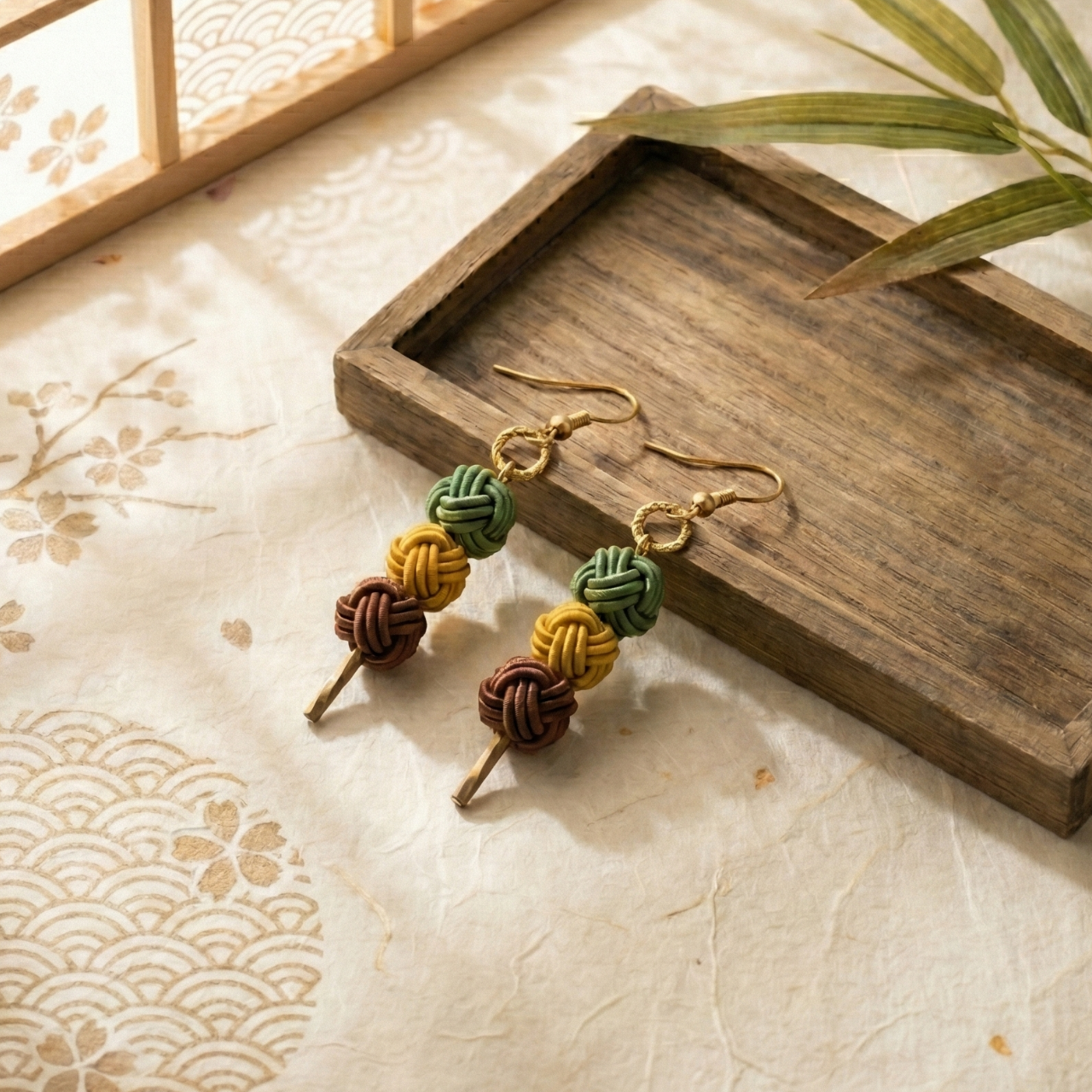 "Odango" (Tri-color Dumpling) Earrings