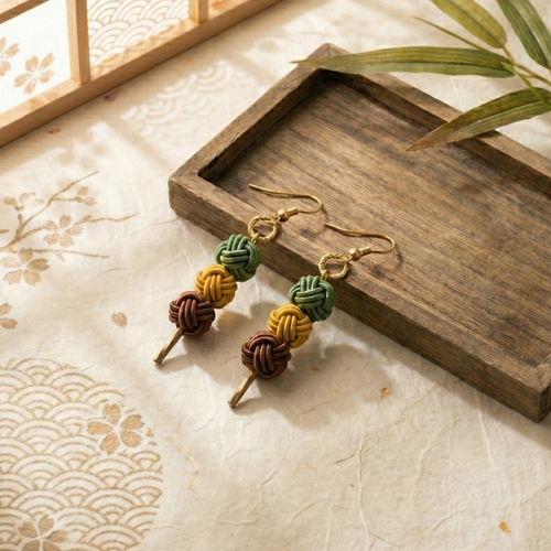 "Odango" (Tri-color Dumpling) Earrings