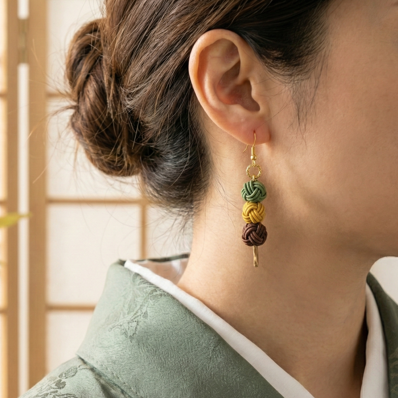 "Odango" (Tri-color Dumpling) Earrings