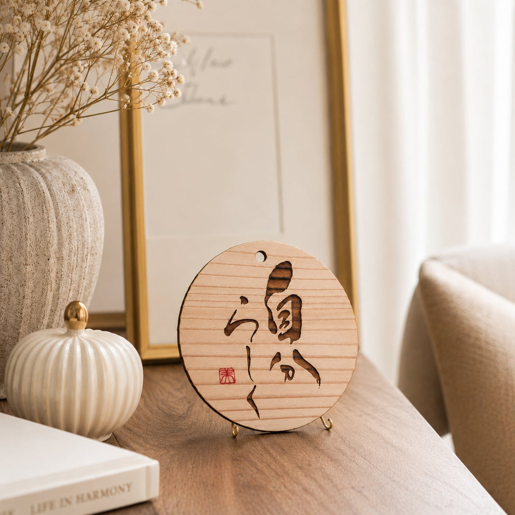 Wood Coasters with Heartfelt Calligraphy – Set of 5 Popular Designs